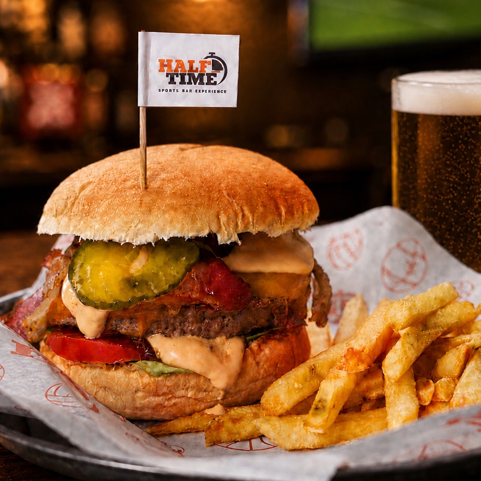 Burger Clásica con papas fritas
