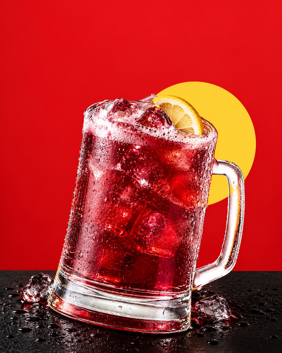 Tinto de Messi servido en vaso grande tipo chopp